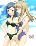  artist_request bad_anatomy bandeau bikini fujino_shizuru kuga_natsuki multiple_girls my-hime swimsuit yuri 