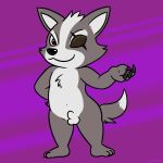  barefoot canid canine canis claws eye_patch eyewear male mammal nintendo nishi nude penis purple_background simple_background solo star_fox starlink video_games wolf wolf_o&#039;donnell 