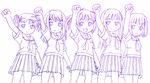 :3 character_request gakuen_utopia_manabi_straight! kimi_kiss massugu_go monochrome multiple_girls nyazui parody purple seiou_gakuen_school_uniform 