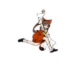  animated animated_gif artist_request black_footwear bow brown_hair detached_sleeves hair_bow hakurei_reimu lowres red_shirt red_skirt shirt simple_background skirt sleeveless sleeveless_shirt socks solo touhou what white_background yin_yang 