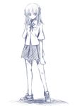  copyright_request frown jirou_(chekoro) monochrome purple school_uniform solo standing 