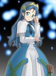  blue_eyes blue_hair glasses kobunshi otogi-juushi_akazukin shirayuki-hime solo 