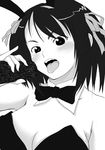  animal_ears breasts bunny_ears bunnysuit censored greyscale large_breasts monochrome osuzu_akiomi solo suzumiya_haruhi suzumiya_haruhi_no_yuuutsu 