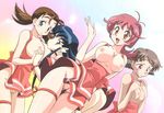  aoi_anna bent_over breasts character_request highres kimura_takahiro large_breasts multiple_girls nipples nude nude_filter pussy shinkon_gattai_godannar!! third-party_edit 