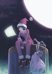 christmas computer copyright_request kobayashi_yuuji santa_costume sitting solo winter 