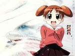  azumanga_daiou highres mihama_chiyo orange_hair school_uniform short_twintails solo twintails wallpaper 