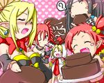  blonde_hair chocolate chocolate_heart disgaea etna flonne flonne_(fallen_angel) hanako_(disgaea) heart hoehoe3 lowres makai_senki_disgaea_2 multiple_girls pointy_ears rozalin tsundere valentine yukimaru 