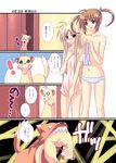  arf blonde_hair chemise comic fate_testarossa ichino lyrical_nanoha mahou_shoujo_lyrical_nanoha_strikers multiple_girls panties takamachi_nanoha translated underwear yuuno_scrya 