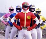  4boys everyone gloves helmet kagaku_sentai_dynaman multiple_boys pose sentai stain super_sentai when_you_see_it 