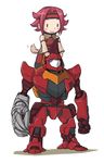  bare_shoulders chibi code_geass imo_works kallen_stadtfeld mecha red_hair sleeveless sleeveless_turtleneck solo tail turtleneck 