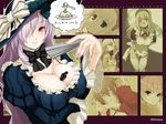  anna_(gekkou_no_carnevale) between_breasts blush board_game bow breasts business_suit chess choker cleavage cornalina duplicate everyone formal frills gekkou_no_carnevale hair_over_one_eye hat huge_breasts iris_(gekkou_no_carnevale) lavender_hair long_hair maid multiple_girls noel_(gekkou_no_carnevale) oosaki_shin'ya perla rebecca_(gekkou_no_carnevale) red_eyes short_hair smile suit thighhighs translated white_legwear 