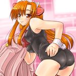  95-tan ass blush cosplay dd_(ijigendd) orange_hair os-tan solo thighhighs 