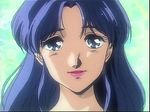  80s amano_kazumi blue_eyes blue_hair lips oldschool parted_lips screencap solo top_wo_nerae! 