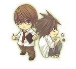  artist_request bags_under_eyes chibi death_note l_(death_note) lowres male_focus multiple_boys yagami_light 