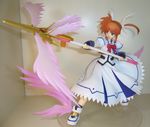  :d bow bowtie energy_wings figure fingerless_gloves full_body gloves hair_ribbon holding holding_weapon lance long_skirt long_sleeves lyrical_nanoha magazine_(weapon) magic_circle magical_girl mahou_shoujo_lyrical_nanoha mahou_shoujo_lyrical_nanoha_a's octagram open_mouth photo polearm purple_eyes raising_heart red_bow red_hair ribbon shoes short_hair skirt smile solo star_of_lakshmi takamachi_nanoha twintails weapon winged_shoes wings 