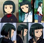  androgynous bag black_hair bob_cut long_hair my-hime okuzaki_akira ponytail red_eyes reverse_trap screencap 