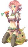  animal_ears carrot cat_ears kusanagi_tonbo midriff miniskirt poring ragnarok_online skirt solo thighhighs zettai_ryouiki 