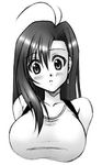  abu blush breasts earrings final_fantasy final_fantasy_vii greyscale jewelry large_breasts long_hair looking_at_viewer lowres monochrome simple_background solo source_request tifa_lockhart upper_body white_background 