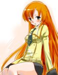  blush code_geass kanchan long_hair orange_hair shirley_fenette solo very_long_hair 
