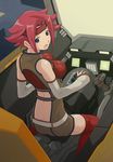  bare_shoulders code_geass guren_nishiki imo_works kallen_stadtfeld red_hair sleeveless sleeveless_turtleneck solo thighhighs turtleneck 