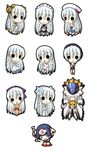  alternate_costume ar_tonelico ar_tonelico_i armor bow braid buruma chibi dress full_body gym_uniform hair_bow hair_ornament hat helmet japanese_clothes kimono long_hair meimei_(ar_tonelico) mizuna_(water_emp-tei) multiple_girls one-piece_swimsuit school_swimsuit school_uniform shurelia standing swimsuit twin_braids wedding_dress white_hair yukata 