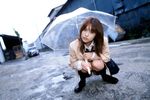  asian av_idol mihiro_taniguchi non-anime_related panties pantyshot photo school_uniform solo umbrella underwear 