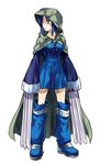  black_keys blue_eyes blue_hair boots cape ciel dual_wielding final_fantasy final_fantasy_tactics holding hood knee_boots miniskirt no_nose parody puyo skirt solo style_parody sword tsukihime weapon 