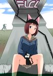  animal_ears canti cat cat_ears flcl misaki_takahiro panties plaid plaid_skirt samejima_mamimi school_uniform skirt underwear 