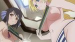  2girls animated animated_gif blonde_hair blush breast_press breasts curvy drill_hair gif ladies_versus_butlers! large_breasts long_hair multiple_girls navel saikyou_tomomi sernia_iori_flameheart short_hair takami_akio 