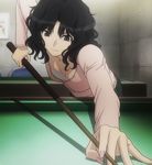  amagami black_hair cleavage pool_cue sweater tanamachi_kaoru 