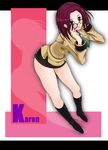  :o ashford_academy_uniform blazer blush code_geass glasses green_eyes jacket kallen_stadtfeld kneehighs leaning_forward legs miniskirt mura_(mapisha) necktie open_mouth pencil_skirt red_hair school_uniform short_hair skirt socks solo 