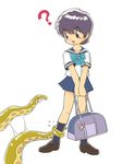  ? blush copyright_request pukao school_uniform short_hair skirt socks solo tentacles 