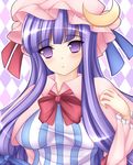  bad_id bad_pixiv_id crescent hat long_hair mikan_(5555) patchouli_knowledge purple_eyes purple_hair solo touhou 