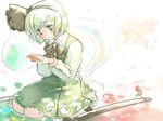  flower ghost hota konpaku_youmu konpaku_youmu_(ghost) short_hair sitting solo sword touhou weapon 