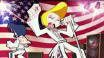  american_flag animated animated_gif elvis_presley gif lowres panty_&amp;_stocking_with_garterbelt panty_(character) panty_(psg) parody singing stocking_(character) stocking_(psg) thrust 