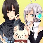  2boys ?? cat flower headphones highres male nico_nico_douga piko utatane_piko vocaloid ãƒ”ã‚³ 