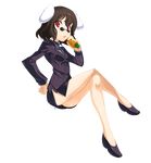 animal_ears bare_legs black_hair blazer bunny_ears bunny_tail carrot contemporary crossed_legs formal full_body glasses highres inaba_tewi jacket legs miniskirt pince-nez red_eyes short_hair sitting skirt skirt_suit solo spike_wible suit sunglasses tail touhou transparent_background 