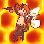  akai_(artist) akai_(ugokashitari) aliasing antennae bee_girl flat_chest insect_girl insect_wings lowres monster_girl open_mouth pixel_art short_hair solo sprite stinger wings 