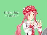  alternate_hairstyle bad_id bad_pixiv_id bow braid hair_bow hat hello_kitty long_hair lucia_(pangya) nail_polish orange_eyes pangya pink_hair red_nails solo twin_braids 