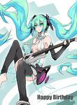  aqua_eyes aqua_hair bad_id bad_pixiv_id barefoot guitar gyaku_tsubasa hatsune_miku hatsune_miku_(append) instrument long_hair solo thighhighs vocaloid vocaloid_append 