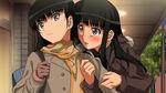  amagami arm_hug ayatsuji_tsukasa ayatsuji_yukari jacket multiple_girls sanshita scarf siblings sisters 