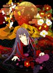  bad_id bad_pixiv_id camellia egasumi flower grey_hair highres japanese_clothes kimono long_hair original sakisato_kiriko solo 