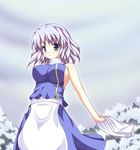  bad_id bad_pixiv_id bare_shoulders blue_eyes blush breasts hat hat_removed headwear_removed lavender_hair letty_whiterock medium_breasts no_bra purple_eyes sakai_(pixiv) solo touhou 