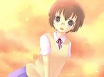  bad_id bad_pixiv_id black_eyes brown_hair glasses ore_no_imouto_ga_konna_ni_kawaii_wake_ga_nai piyoyo16 school_uniform short_hair solo tamura_manami 