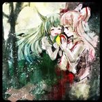  bad_id bad_pixiv_id ball ex-keine fujiwara_no_mokou horns kamishirasawa_keine kinohe long_hair multiple_girls red_eyes suspenders touhou 