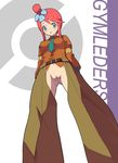  bee-j1 blue_eyes blush censored chaps fuuro_(pokemon) gym_leader highres makoto_daikichi no_panties pokemon pokemon_(game) pokemon_black_and_white pokemon_bw pussy red_hair revealing_clothes useless_clothes 