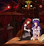  bad_id bad_pixiv_id bat_wings bed broom broom_riding cat chen chen_(cat) hat head_wings helrouis highres kirisame_marisa koakuma lamp long_hair multiple_girls pantyhose patchouli_knowledge purple_eyes purple_hair red_eyes red_hair sitting touhou ufo wings 