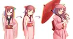  95-tan blush comparison half_updo japanese_clothes kimono oriental_umbrella os-tan toki_(tokinokogiri) umbrella 
