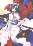  acrylic_paint_(medium) japanese_clothes kara_no_kyoukai katana kimono marker_(medium) ryougi_shiki sagami solo sword traditional_media weapon 