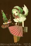  bad_id bad_pixiv_id book brown_legwear christmas christmas_tree green_hair gumi headphones merusuke pantyhose solo tree vocaloid 